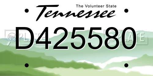 D425580 Tennessee License Plate