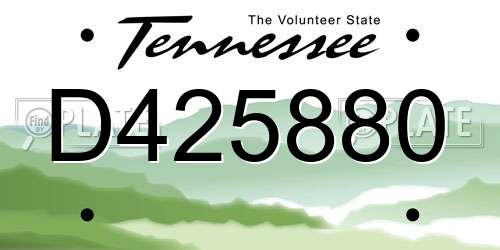 D425880 Tennessee License Plate