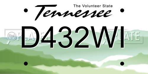D432WI Tennessee License Plate