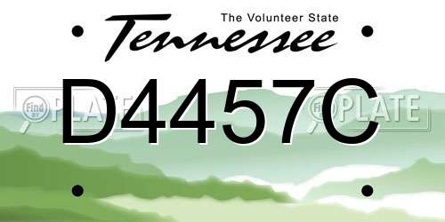 D4457C Tennessee License Plate