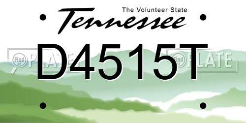 D4515T Tennessee License Plate