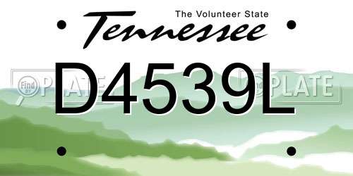 D4539L Tennessee License Plate