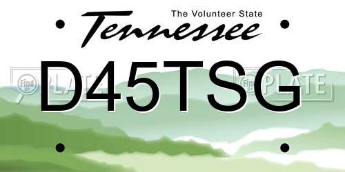D45TSG Tennessee License Plate