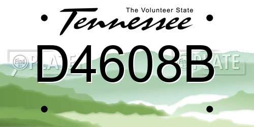 D4608B Tennessee License Plate