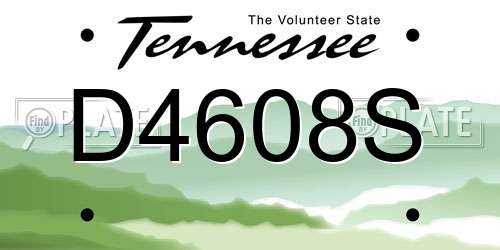 D4608S Tennessee License Plate