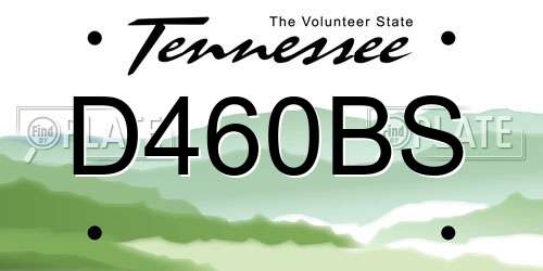 D460BS Tennessee License Plate