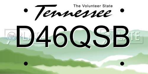 D46QSB Tennessee License Plate