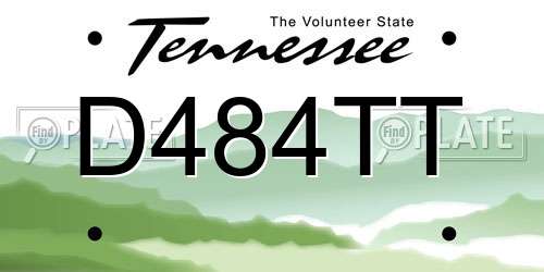 D484TT Tennessee License Plate