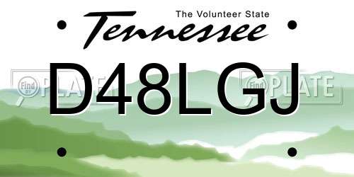 D48LGJ Tennessee License Plate