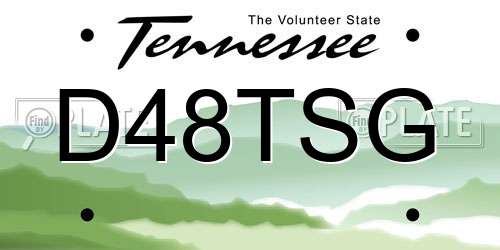 D48TSG Tennessee License Plate
