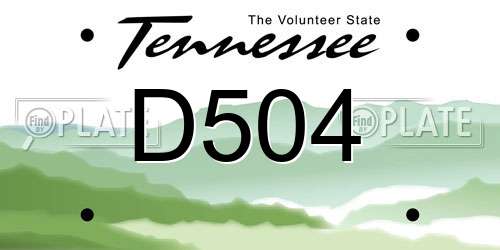 D504 Tennessee License Plate