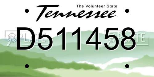 D511458 Tennessee License Plate