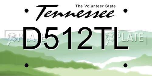 D512TL Tennessee License Plate