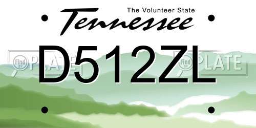 D512ZL Tennessee License Plate