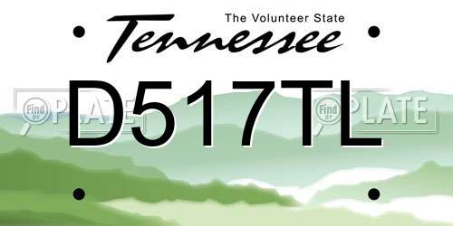 D517TL Tennessee License Plate