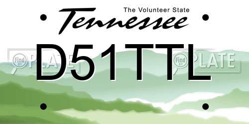 D51TTL Tennessee License Plate