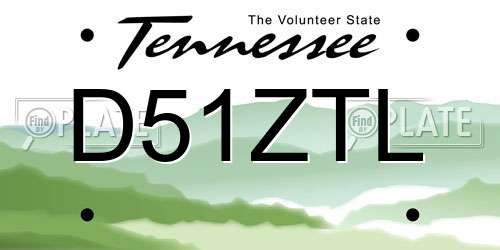 D51ZTL Tennessee License Plate