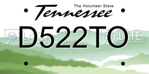 D522TO Tennessee License Plate