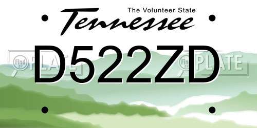 D522ZD Tennessee License Plate