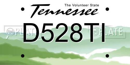 D528TI Tennessee License Plate