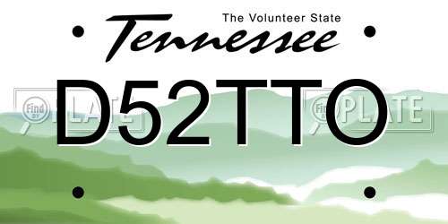 D52TTO Tennessee License Plate