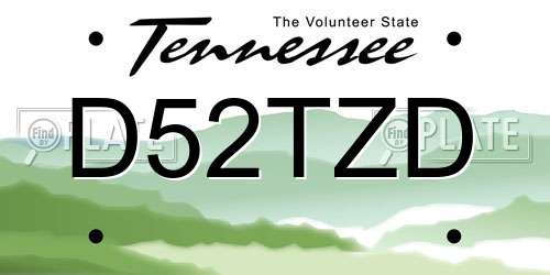 D52TZD Tennessee License Plate