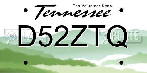 D52ZTQ Tennessee License Plate
