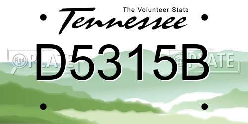D5315B Tennessee License Plate