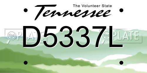 D5337L Tennessee License Plate