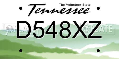 D548XZ Tennessee License Plate