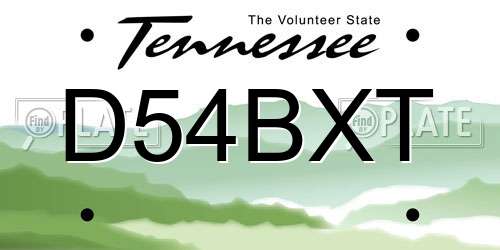 D54BXT Tennessee License Plate