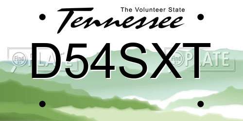 D54SXT Tennessee License Plate