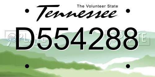 D554288 Tennessee License Plate