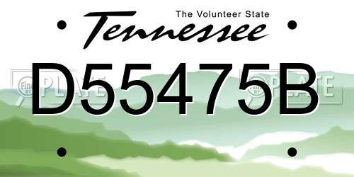 D55475B Tennessee License Plate