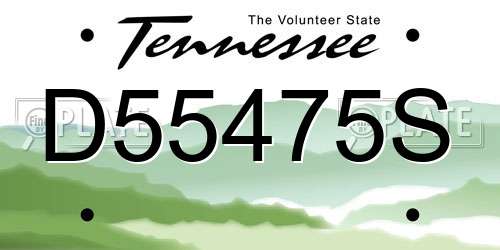 D55475S Tennessee License Plate