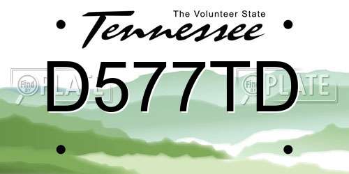 D577TD Tennessee License Plate