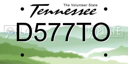D577TO Tennessee License Plate
