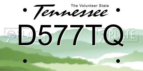 D577TQ Tennessee License Plate
