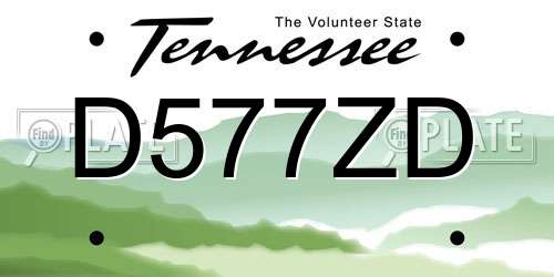 D577ZD Tennessee License Plate