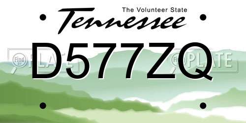 D577ZQ Tennessee License Plate