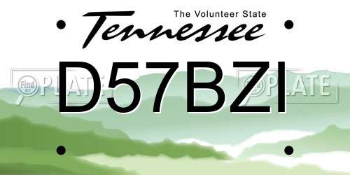 D57BZI Tennessee License Plate