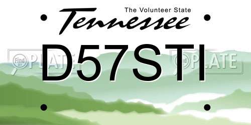 D57STI Tennessee License Plate