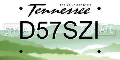 D57SZI Tennessee License Plate