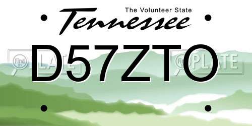 D57ZTO Tennessee License Plate