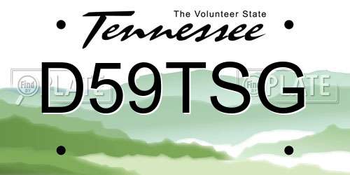 D59TSG Tennessee License Plate