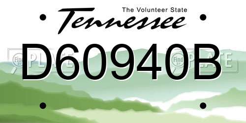 D60940B Tennessee License Plate