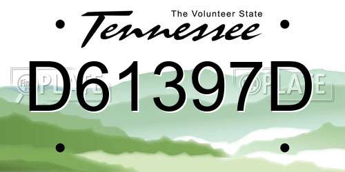 D61397D Tennessee License Plate
