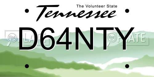 D64NTY Tennessee License Plate