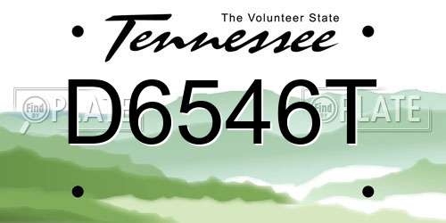 D6546T Tennessee License Plate
