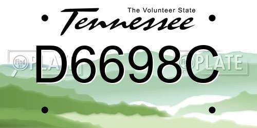 D6698C Tennessee License Plate
